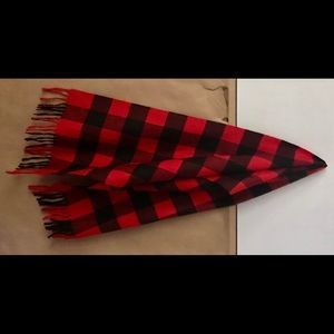 New Acrylic Red Plaid Scarf Made in West Germany Cashmink